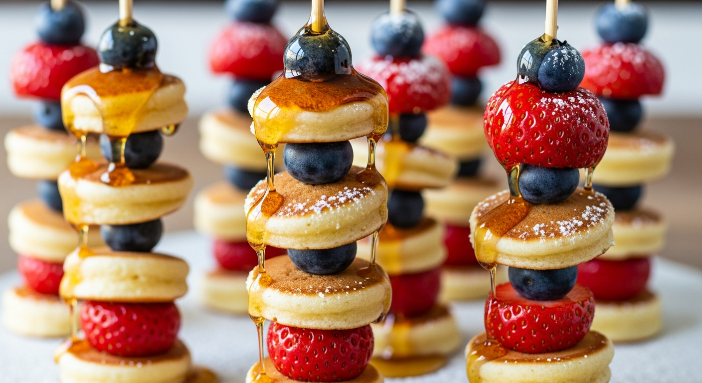 Mini Pancake Stacks on a Skewer: A Fun Breakfast Twist