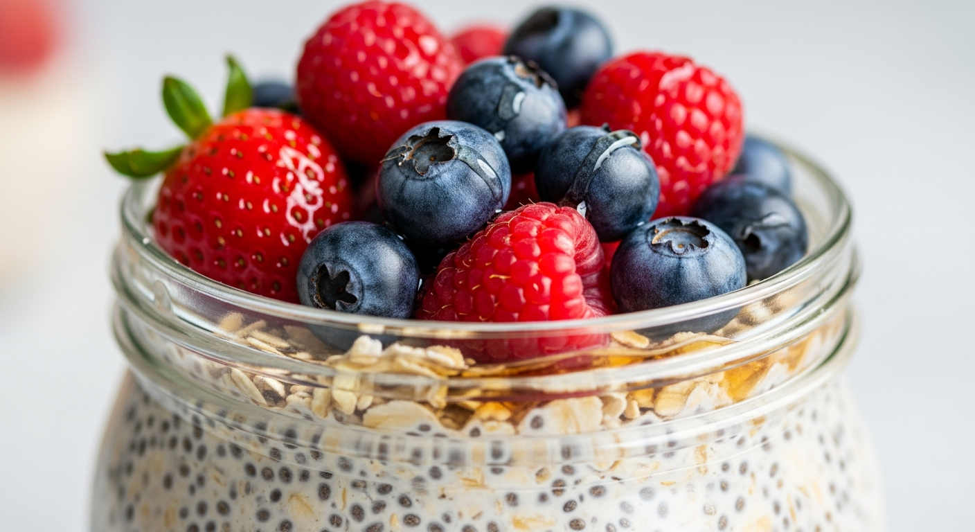 Overnight Oats with Chia & Berries: Energize Mornings