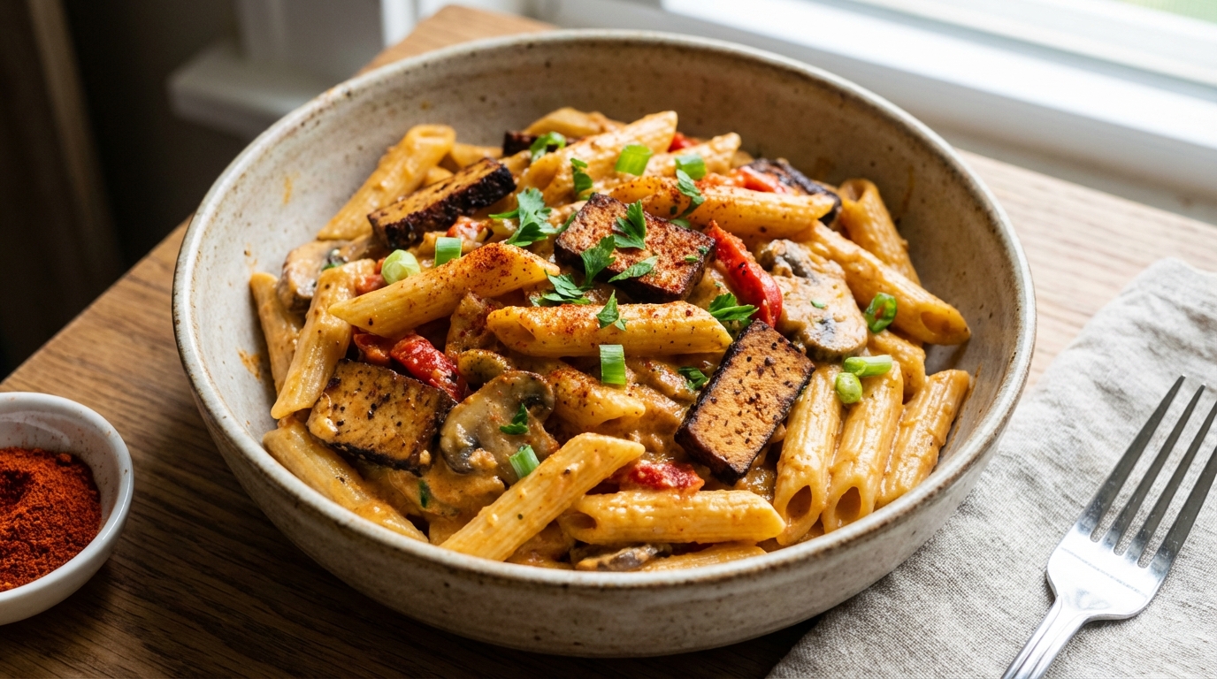 Savor Creamy Vegan Cajun Pasta with Smoky Paprika Flair: Best Recipe