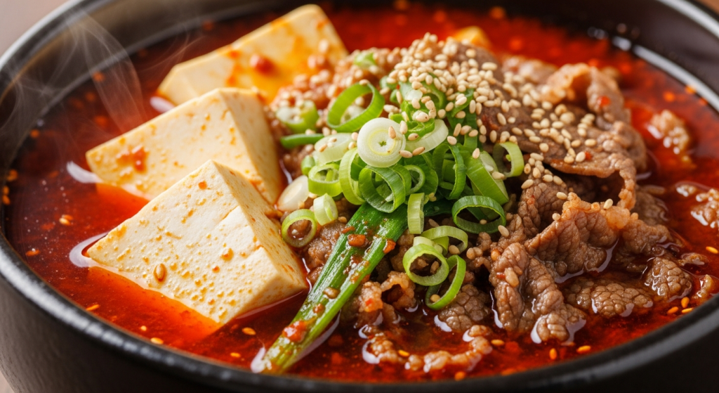Spicy Soft Tofu & Beef Stew Secrets: Fiery Korean Delight