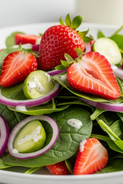 Strawberry Spinach Salad with Poppy Seed Dressing: Fresh & Vibrant