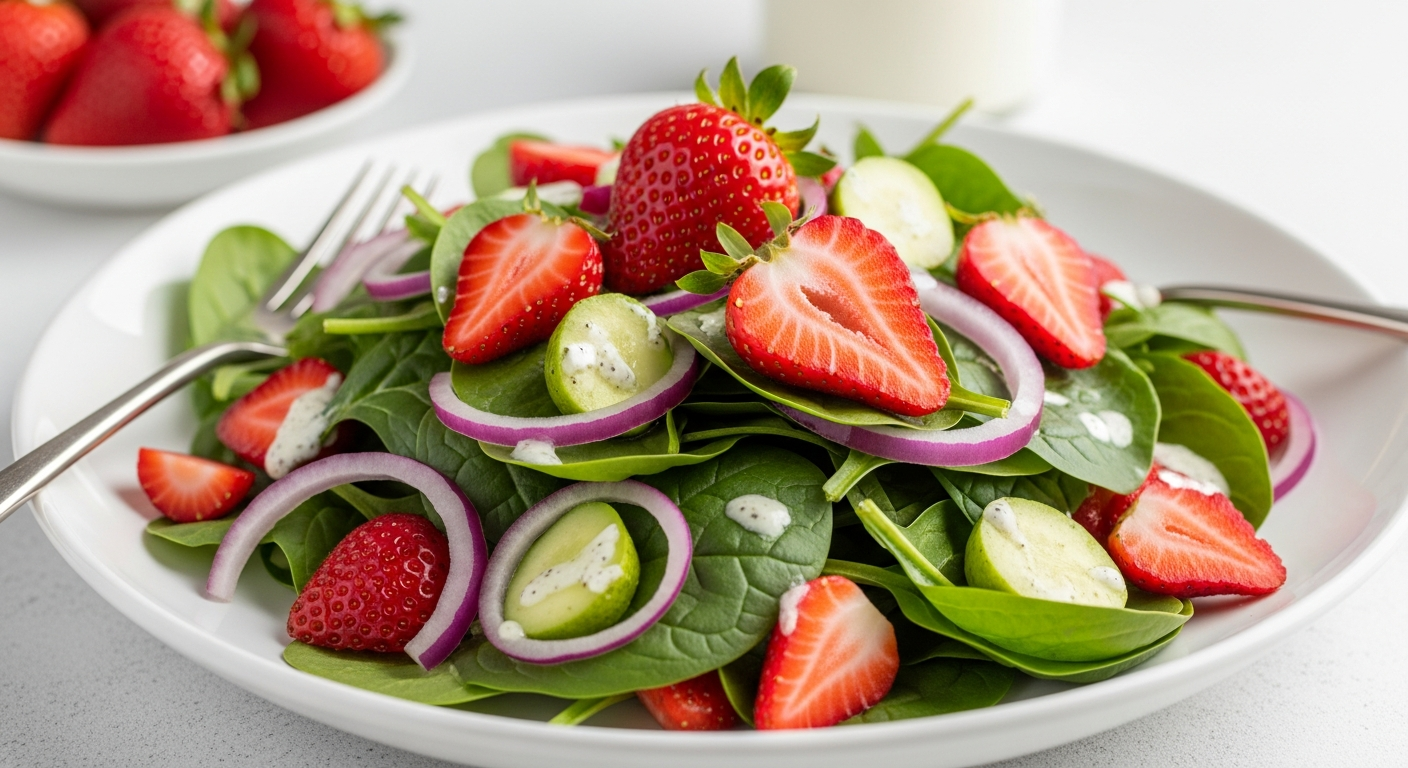 Strawberry Spinach Salad with Poppy Seed Dressing: Fresh & Vibrant