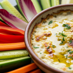The Best Classic Warm Garlic Anchovy Dip with Fresh Veggies