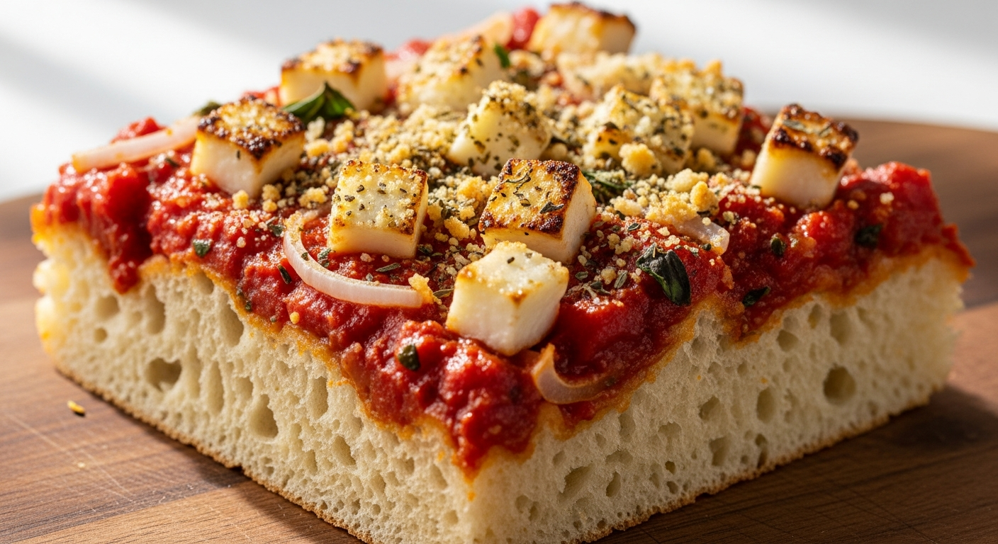 Thick-Crust Sicilian Sfincione Pizza: Discover the Rich Flavors