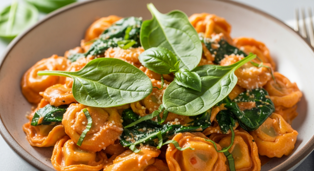 Ultimate One-Pan Creamy Tomato Tortellini with Fresh Spinach Flair