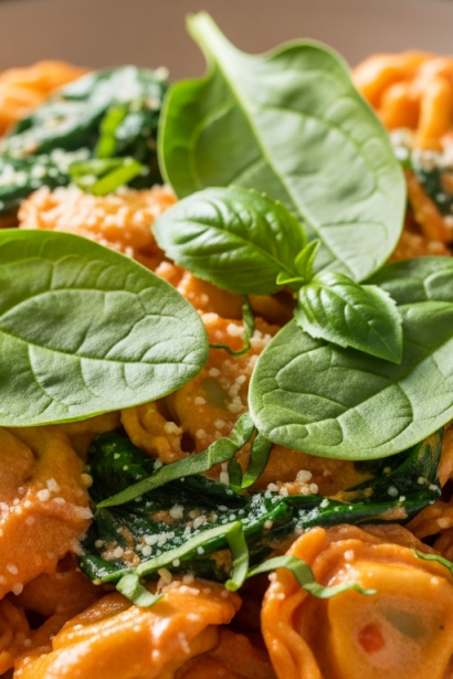 Ultimate One-Pan Creamy Tomato Tortellini with Fresh Spinach Flair