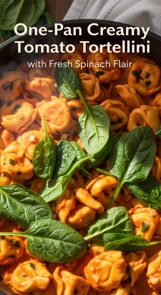 Ultimate One-Pan Creamy Tomato Tortellini with Fresh Spinach Flair