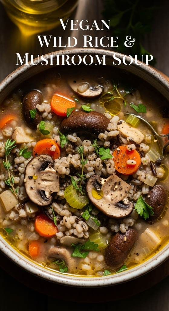 Velvety Vegan Wild Rice & Mushroom Soup Creamy Comfort Bowl