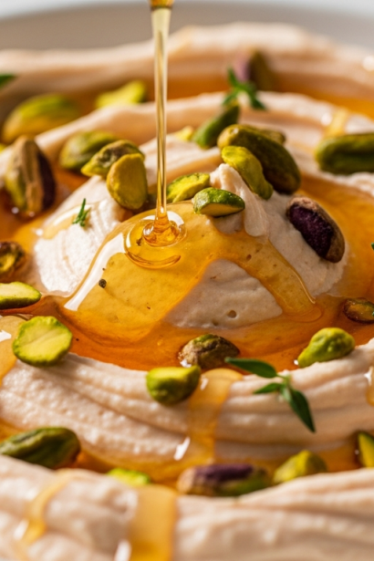 Whipped Feta Dip with Hot Honey & Crunchy Pistachios Delight