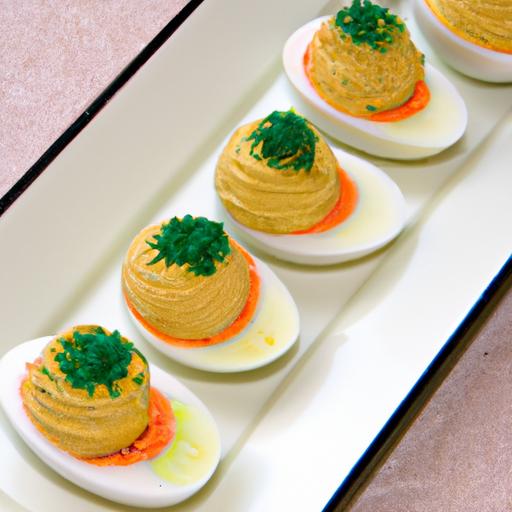 Spice Up Appetizers: Wasabi Deviled Eggs with Tobiko Twist