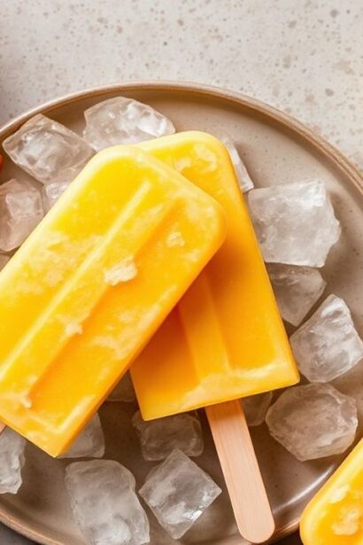 مصاصات مانجو لاسّي منعشة مبردة بنكهة فواكه صيفية حلوة، استمتع بالانتعاش.