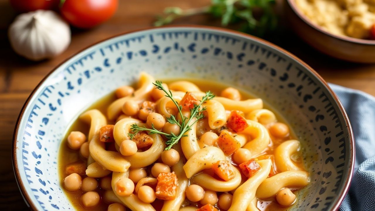 وعاء باستا e ceci بنكهة فخمة مع حساء حمص شهي بنكهة بسيطة، One-Pot