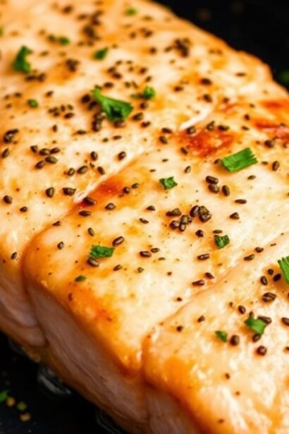 صورة سلمون في المقلاة الهوائية يطهى بسرعة، وصفة سهلة مدتها 10 دقائق.