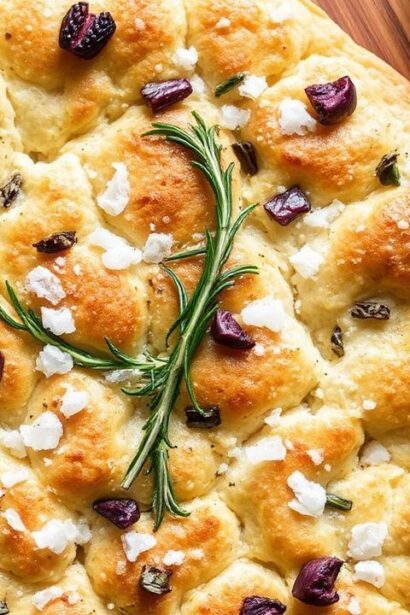 صورة خبز فوكاتشيا بالروزمارين بدون عجن مع ملح بحري متقشر، يجعلها Effortless No-Knead Flaky Sea Salt