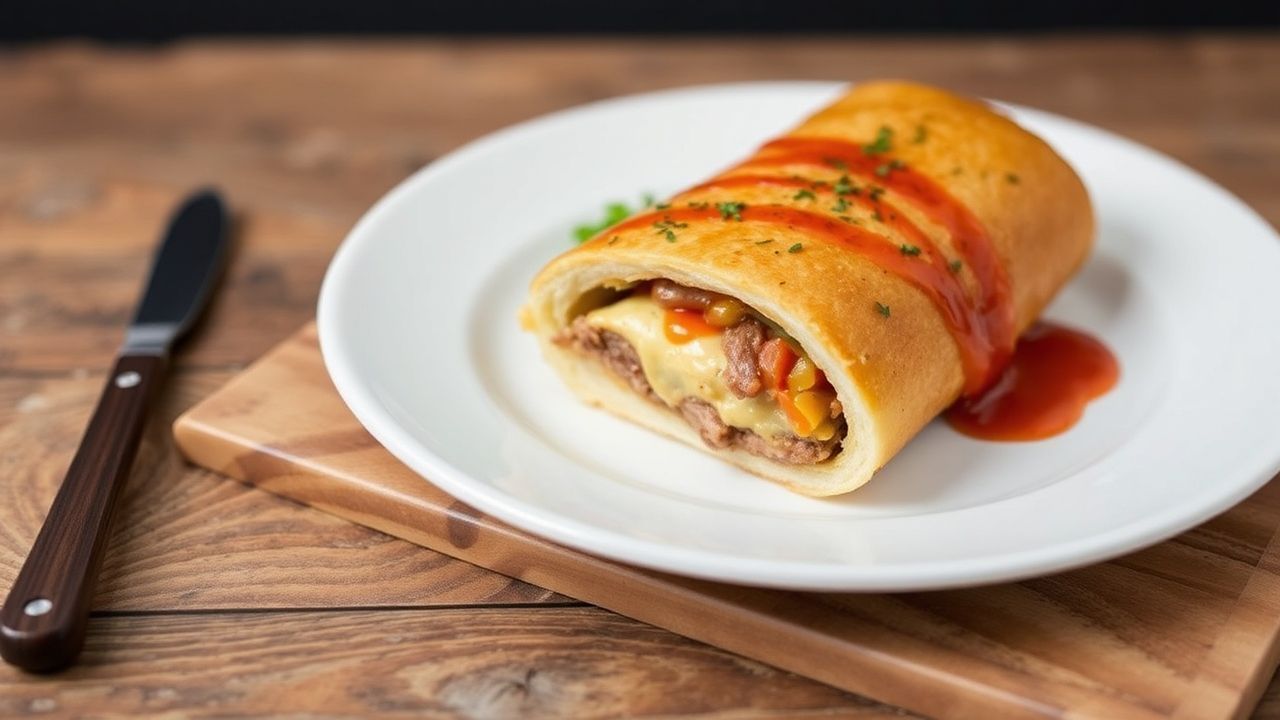 لفائف شطيرة جبن شهيّة مع كاتشب حار مُحمّص بزِينة زَستيّة لذيذة