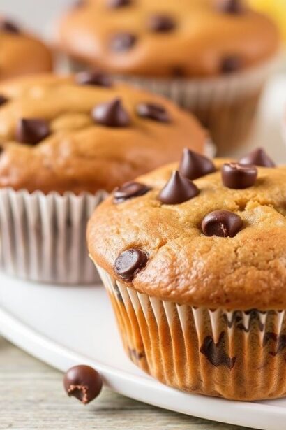 مخبوزات كب كيك خبز الموز بالشوكولاتة تشبه وصفة “Delicious Simple Chocolate Chip Banana Bread Muffins Recipe”