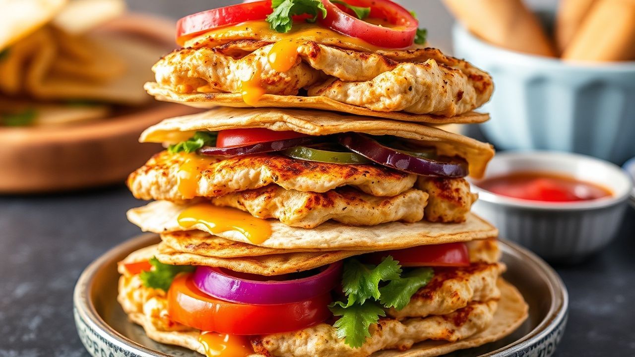 صورة دجاج شاورما مخبوزة بشكل برجٍ متراص، بنكهةٍ سهلة ولذيذة لعنوان “Easy Baked Chicken Shawarma Tower Recipe”.