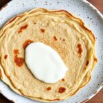 Healthy buckwheat galettes with crisp edges and lean filling, rustic rustic crepes on a plate.