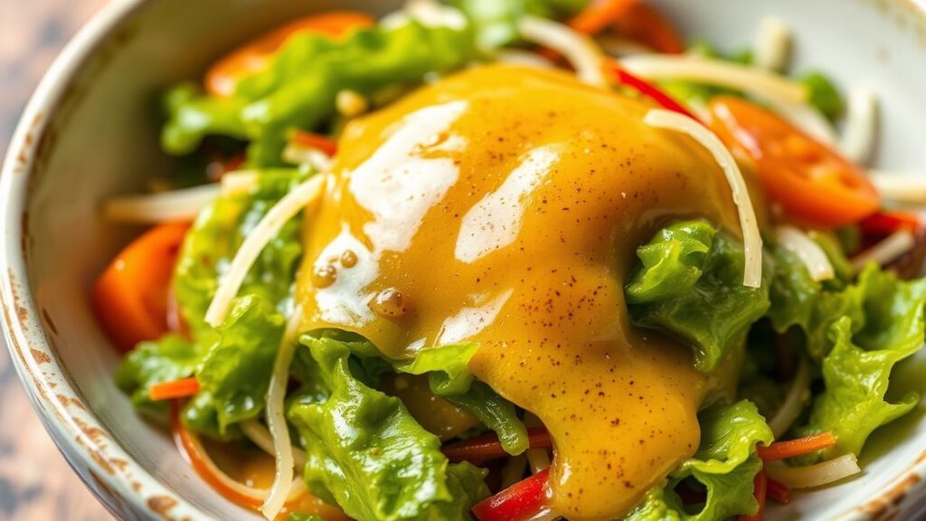 Japanese ginger salad with zesty ginger dressing