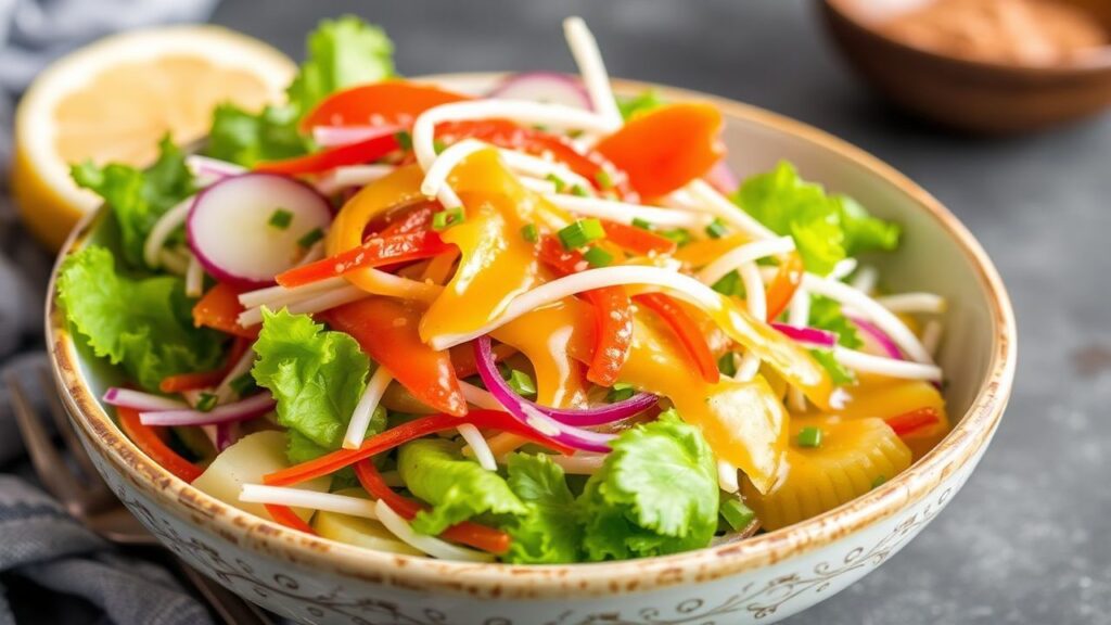 Japanese ginger salad dressing close-up