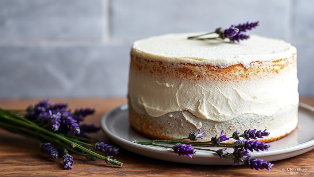 Aromatic Vanilla & Lavender Pound Cake slices with fragrant lavender notes