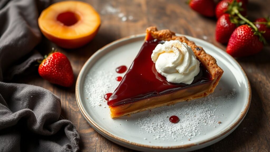 Treacle tart slice with golden, glossy filling