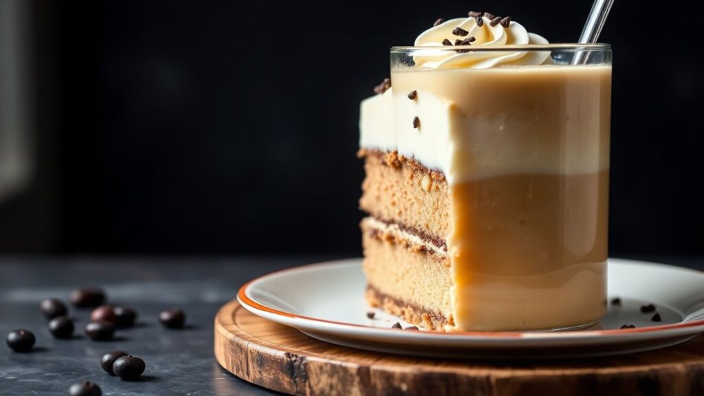 Boba milk tea cake with glossy tapioca pearls topping