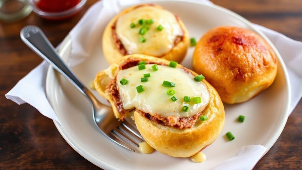 Stack of cheesesteak egg rolls ready to dip in zesty spicy ketchup