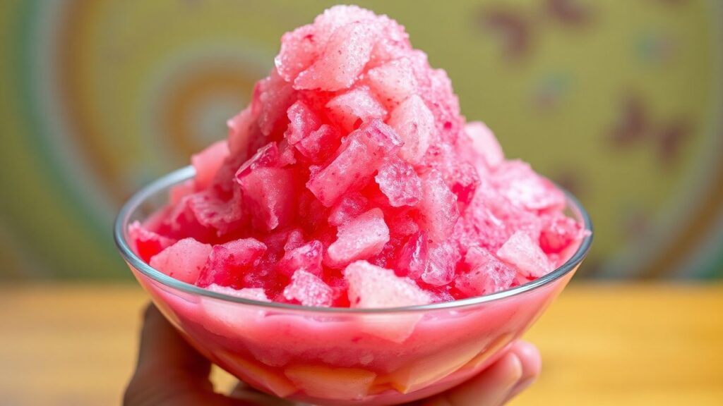 Colorful Malaysian ais kacang dessert layers