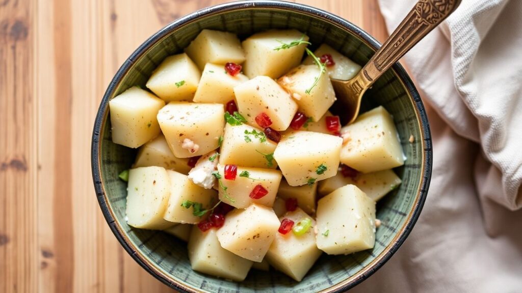 classic potato salad served in a bowl