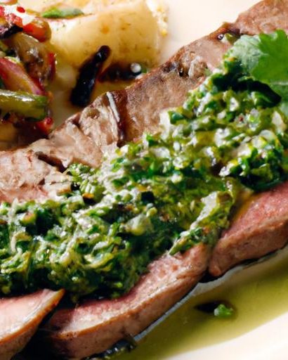 Savor Grilled Flank Steak Paired with Zesty Chimichurri Bliss