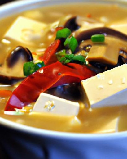 Savor the Comfort: Hearty Hot & Sour Soup with Tofu and Mushrooms