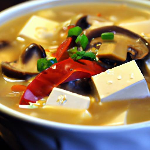 Savor the Comfort: Hearty Hot & Sour Soup with Tofu and Mushrooms