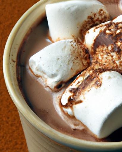 Indulge in Creamy Hot Chocolate with Fluffy Marshmallows