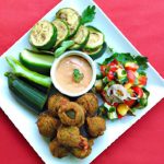 Crunchy Falafel With Fresh Cucumber-Tomato Relish Delight