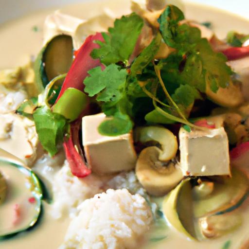 Vibrant Thai Green Curry with Tofu and Fresh Veggies
