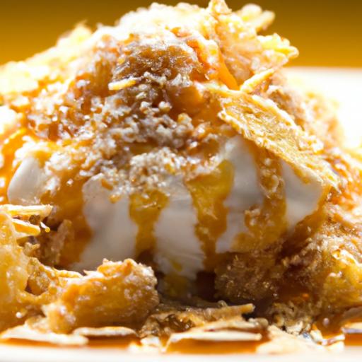Crispy Delight: Classic Fried Ice Cream with Cornflake Crust