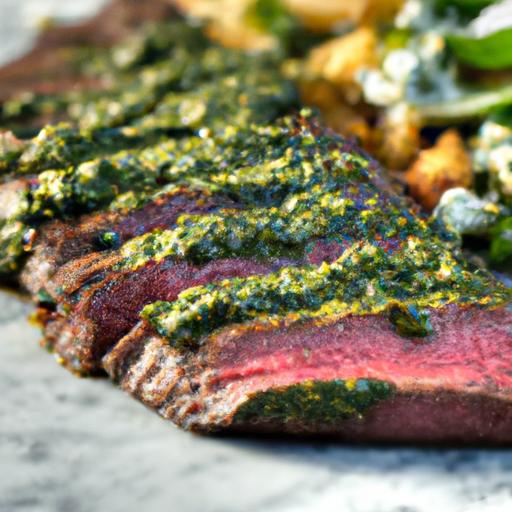 Savor Grilled Flank Steak Paired with Zesty Chimichurri Bliss