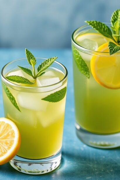 كأس شاي أخضر مثلّج بالنعناع والليمون، لمسة منعشة من كلمة ''.