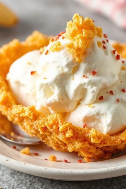 Classic fried ice cream with crispy cornflake crust.