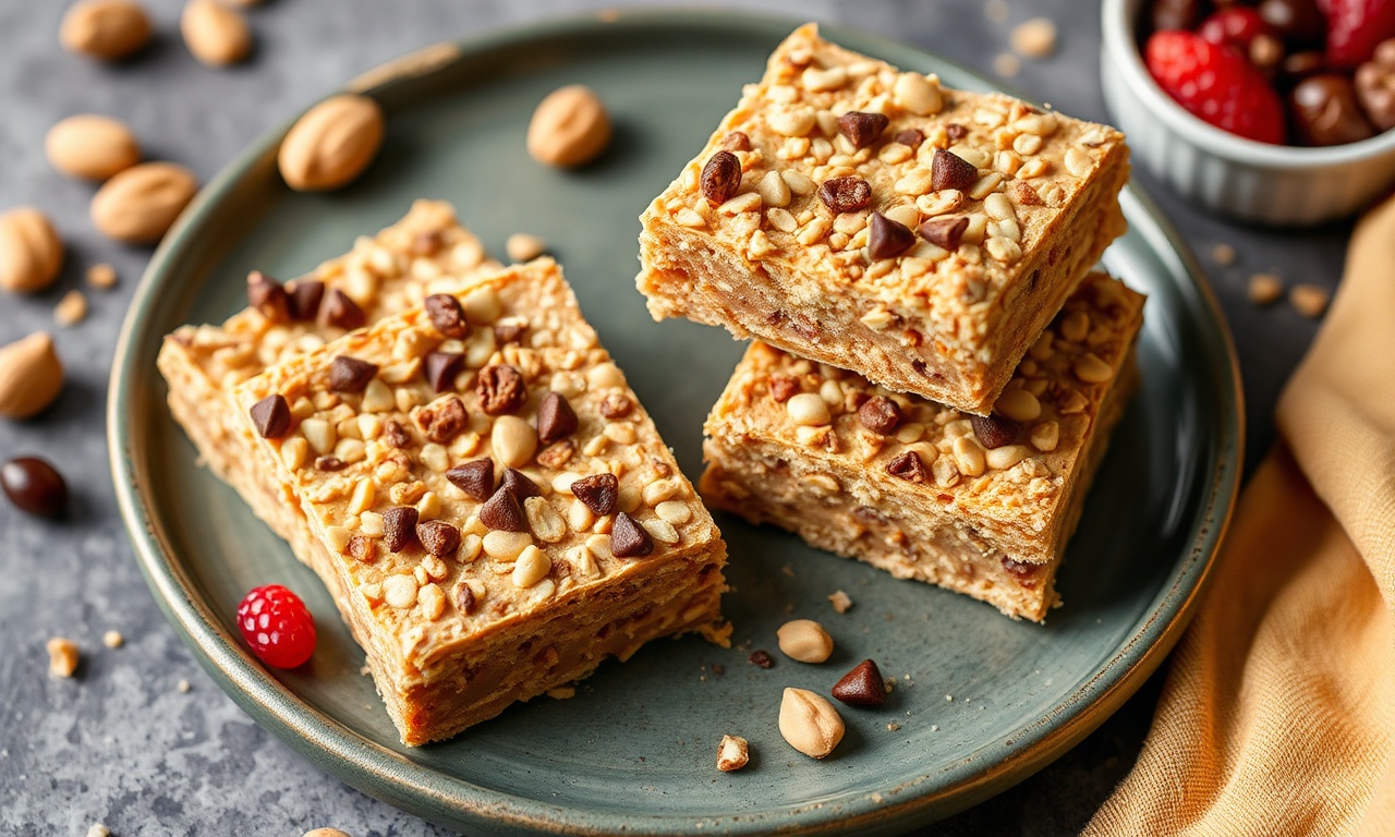Easy no-bake peanut butter bars recipe.