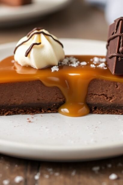 Decadent salted caramel chocolate tart, a sweet symphony.