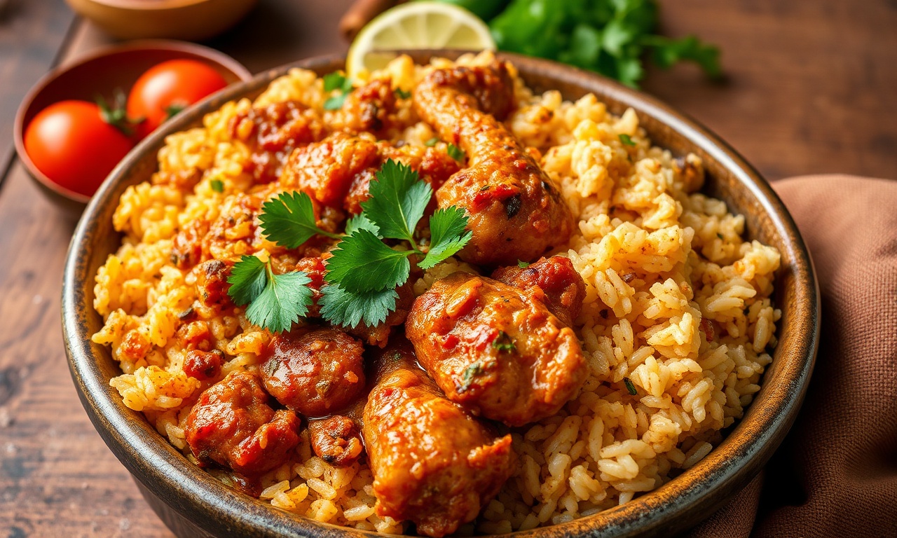 Easy Jollof chicken rice recipe, flavorful and simple.