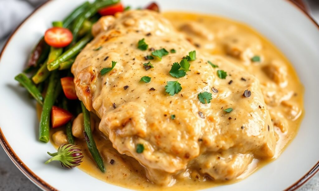 Easy creamy chicken Marsala for a quick, elegant meal.