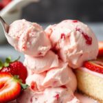 Irresistible strawberry cheesecake ice cream, no churn recipe.