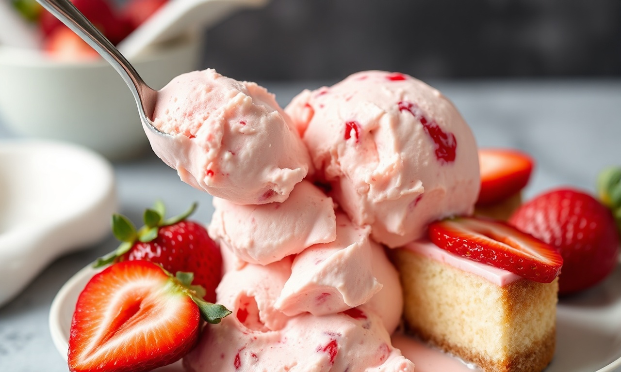 Irresistible strawberry cheesecake ice cream, no churn recipe.