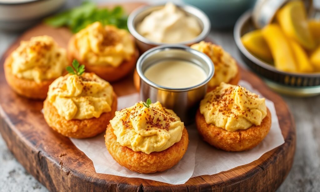 Authentic delicious Maryland deviled crab cakes, Chesapeake Bay seafood specialty.
