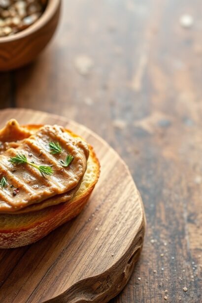Irresistible chicken liver pâté crostini, a taste of Tuscany.