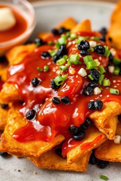 Gochujang sweet potato nachos recipe: spicy, sweet, and delicious.