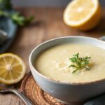 Classic Greek lemon rice soup avgolemono recipe.